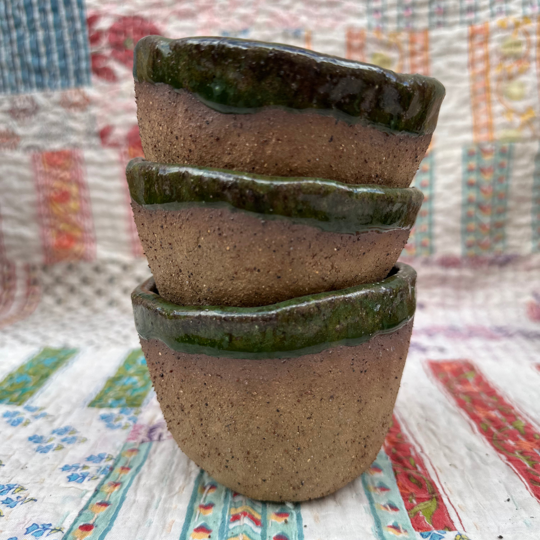 Bana (forest green trio of dip bowls)